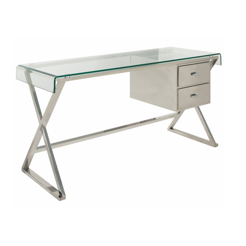 Mercer41 Glass Desk Wayfair